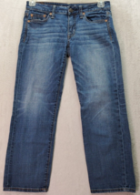 American Eagle Outfitters Cropped Jeans Womens Size 0 Blue Denim Stretch Boy Fit - £17.71 GBP