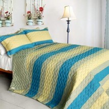 [Endless Horizon] 3PC Vermicelli-Quilted Patchwork Quilt Set (Full/Queen... - £74.62 GBP