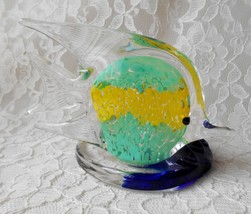 Vintage Candle Holder Partylite Glass Fish Tealight or Votive Green Blue... - £7.72 GBP