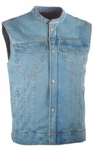 HIGHWAY 21 Iron Sights Club Denim Motorcycle Vest, Blue, Large - $99.95