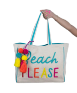 Beach Please Canvas Tote Bag - $1,461.65 MXN