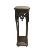 Large Antique Gothic Revival Oak Pedestal Stand c. 1880&#39;s - $1,183.05