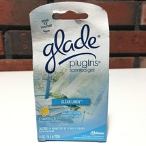 Glade Plugins Scented GEL 3 Refills Clean Linen New In Box Discontinued Scent - £12.61 GBP