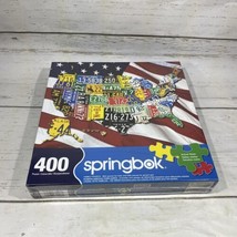 Springbok Family Jigsaw Puzzle 400 pc State License Plates USA Small Big... - $11.78