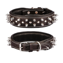 Luxury Genuine Leather Spiked Studded Dog Collars for All Breeds | Neck Belt - £42.27 GBP+