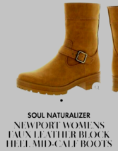 SOUL Naturalizer Newport Women&#39;s Mid Shaft Boots Sz 8.5W Dark Oat NIB - $49.50