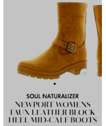 SOUL Naturalizer Newport Women&#39;s Mid Shaft Boots Sz 8.5W Dark Oat NIB - £39.45 GBP