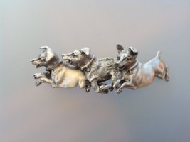  Terrier Dog Barrette Jewelry Pewter Authentic From Artist Zimmer Design - £22.90 GBP