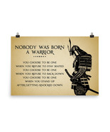 Samurai Poster Motivational Inspiration Quotes Poster Nobody was Born a ... - £24.45 GBP+