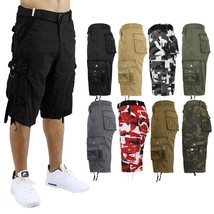Mens Vintage Cargo Utility Shorts Includes belt Perfect for Camping and ... - $17.99