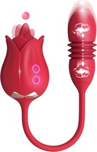 Rose Toy for Women - Clitoral Licking Vibrator with Thrusting Dildo - £19.19 GBP