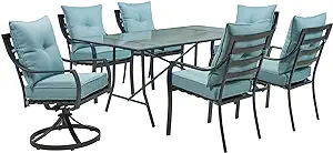 Hanover Lavallette 7-Piece Modern Outdoor Dining Set with 6 UV Protected... - $1,851.99