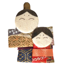 Japanese Origami paper doll shiori ningyo kimono handmade mother child ribbon - £7.10 GBP