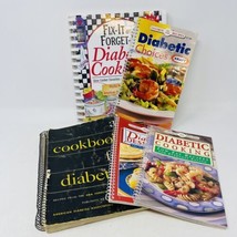 Lot of 5 Diabetic Cookbooks Spiral Ring Bound Vintage Modern Recipes - £9.34 GBP