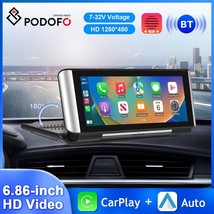 Podofo 6.86&#39;&#39; AI Voice Car Screen Player Wireless CarPlay Android Auto Bluetooth - £105.03 GBP