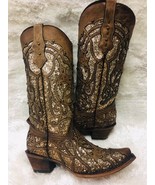 Ladies Corral Boots C3331 Orix Glitter Inlay &amp; Studs~Snip Toe~Western Boots - £210.76 GBP