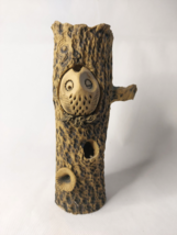 Vintage Handcrafted, Sleeping Owl In Tree Stump, Rustic Clay Vase - €45,85 EUR
