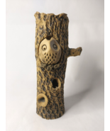 Vintage Handcrafted, Sleeping Owl In Tree Stump, Rustic Clay Vase - €45,85 EUR