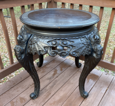 Large Antique Japanese Flying Dragon Meiji Period Carved Center Table Ci... - $1,495.00