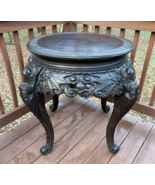 Large Antique Japanese Flying Dragon Meiji Period Carved Center Table Ci... - $1,495.00