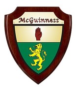 McGuinness Irish Coat of Arms Shield Plaque - Rosewood Finish - $59.31 CAD