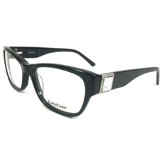 bebe Eyeglasses Frames BB5115 QUEEN 001 JET Black Square Crystals 52-15-135 - £51.29 GBP