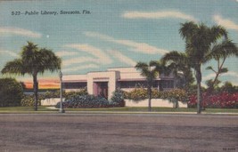 Sarasota FL Florida Public Library 1954 Middletown RI Postcard E11 - £5.96 GBP