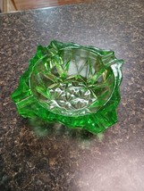 Vintage Green Depression Glass Ashtray Square 4.5&quot; - $34.64