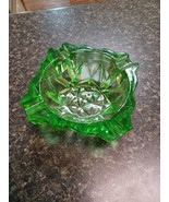 Vintage Green Depression Glass Ashtray Square 4.5&quot; - $47.47 CAD