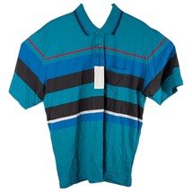 1990s Par Four Shirt Polo Golf Mens Size XL GREEN Multi-Color Stripes Vi... - $1,143.65 MXN