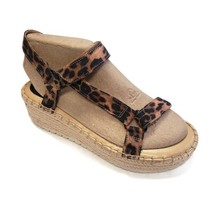 Nine West Gaduex2 Espadrille Wedge Open Toe Sandals Womens Size 6 Brown Leopard - $26.27