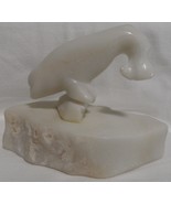 Artisan Carved Natural Arizona White Marble Beluga Whale Stone Figurine ... - $65.00