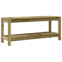 Outdoor Indoor Garden Patio Wooden Solid Pine Wood Wide Bench With Storage Shelf - £91.98 GBP