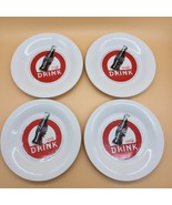 Coca Cola Plates Lunch Dessert Salad Gibson DRINK Set of 4 Vintage 7.75 ... - £13.44 GBP