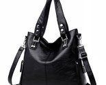  handbags female leather shoulder crossbody bag ladies large bucket tote bag black thumb155 crop
