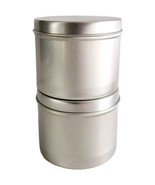 Metal Storage Tin Lot Of 2 Crafts Office Candles Creams New OB Silver To... - $27.15 CAD