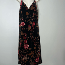 Venus black velvet floral dress open back - £21.97 GBP