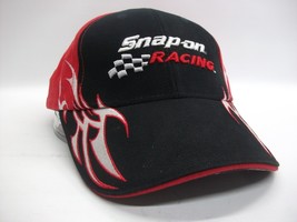 Snap On Racing Hat Red Black Hook Loop Baseball Cap - £15.94 GBP