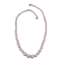 239 ctw Kunzite Beads Necklace 18 Inch in Rhodium Finish Sterling Silver #JN1144 - £62.90 GBP