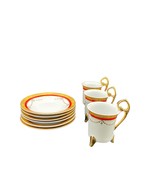 Vintage Czechoslovakian Porcelain Footed Demitasse / Espresso Cups and S... - £77.83 GBP