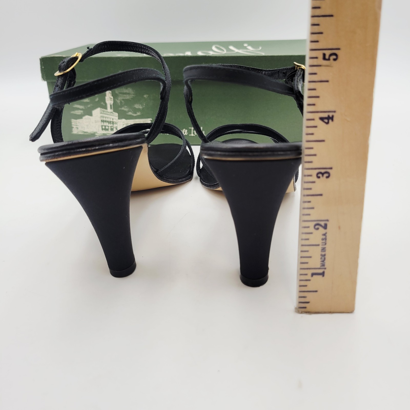 Amalfi by Rangoni Size 7.5 M Black Sandals Heels Womens Shoes Italy Vintage  Item image 7
