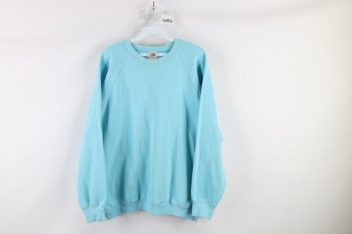 Vtg 90s Streetwear Womens XL Distressed Blank Crewneck Sweatshirt Light ... - $29.65