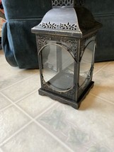 Hobby Lobby Black Metal and Glass Flameless Candle Lantern 1283472 10.25... - $23.05