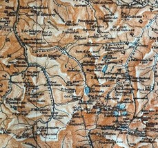 Map D&#39;Azun And D&#39;Ossau Valleys Southern France Rare 1914 Lithograph WW1 Era WHBS - £39.53 GBP