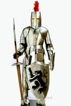 Medieval Knight Suit Of Full Body Armor Stainless Steel Templar Combat A... - $796.08