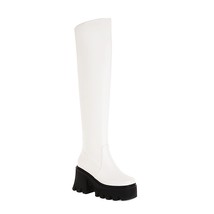 Super High Hollow Heel Square Toe Over-The-Knee Women&#39;s Boots High Waterproof Pl - £61.91 GBP