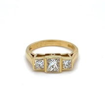 Daily Wear Ring Center 2 CT Princess Three Stone Wedding Ring Three Stone Ring - £89.23 GBP