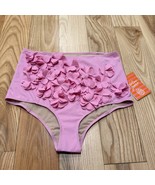 Kortni Jeane 3D Flower High Waisted Swim Bottoms Bubblegum Pink XL NWT - $919.29 MXN