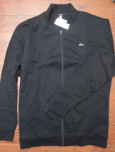 Lacoste Men&#39;s Full Zip Black Fleece Cotton Sweatshirt Jacket Big &amp; Tall ... - £53.76 GBP