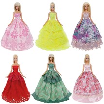 Wedding Party Dress Princess Ball Gown Bridal Accessories for Barbie Doll Gift - £7.86 GBP